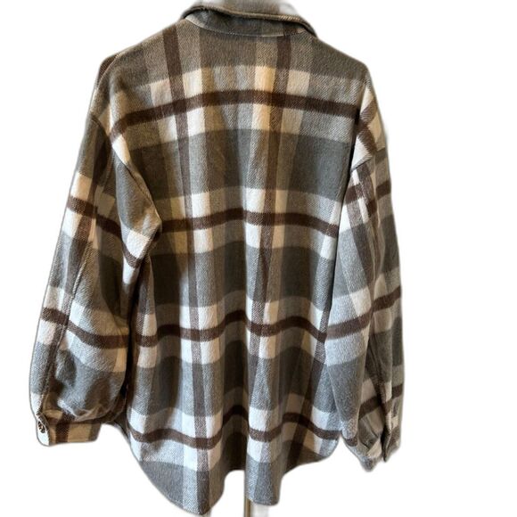 Plaid Fleece Shirt/Jacket - Size Large - Picture 2 of 4